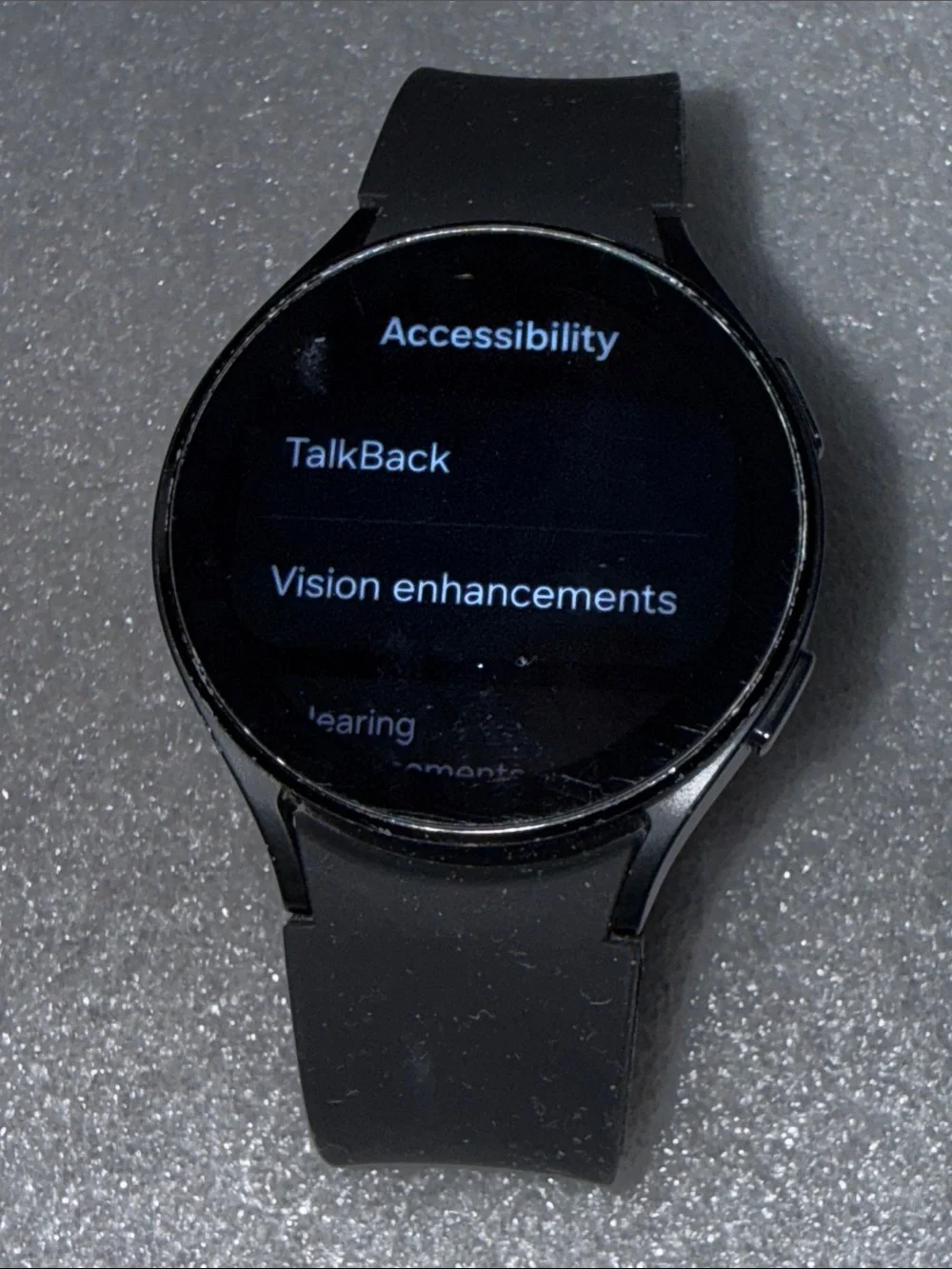 Samsung Galaxy Watch 4 with a black fluoroelastomer band | Comes As Shown No Box